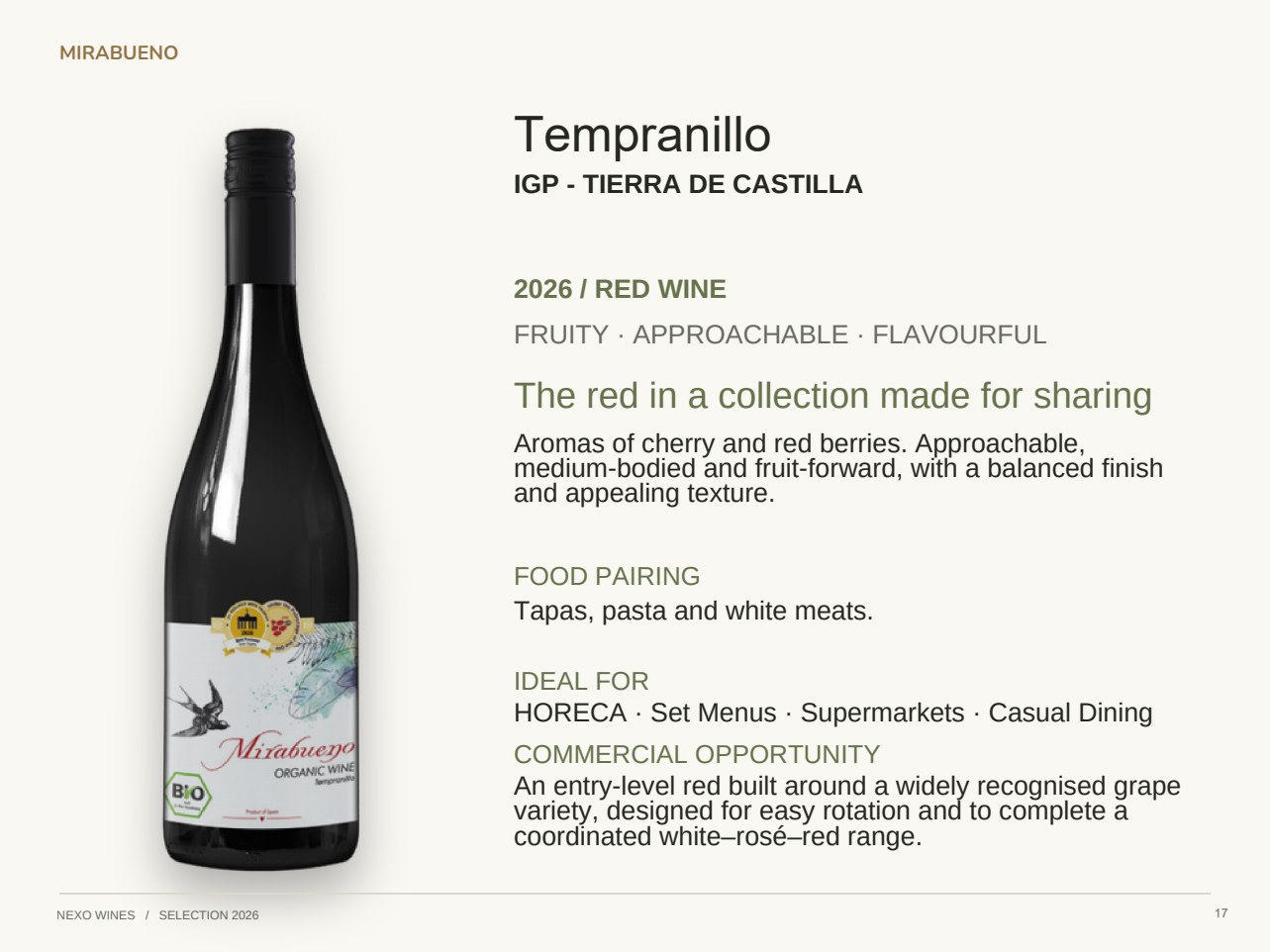 Slide 17 del catálogo Nexo Wines 2026