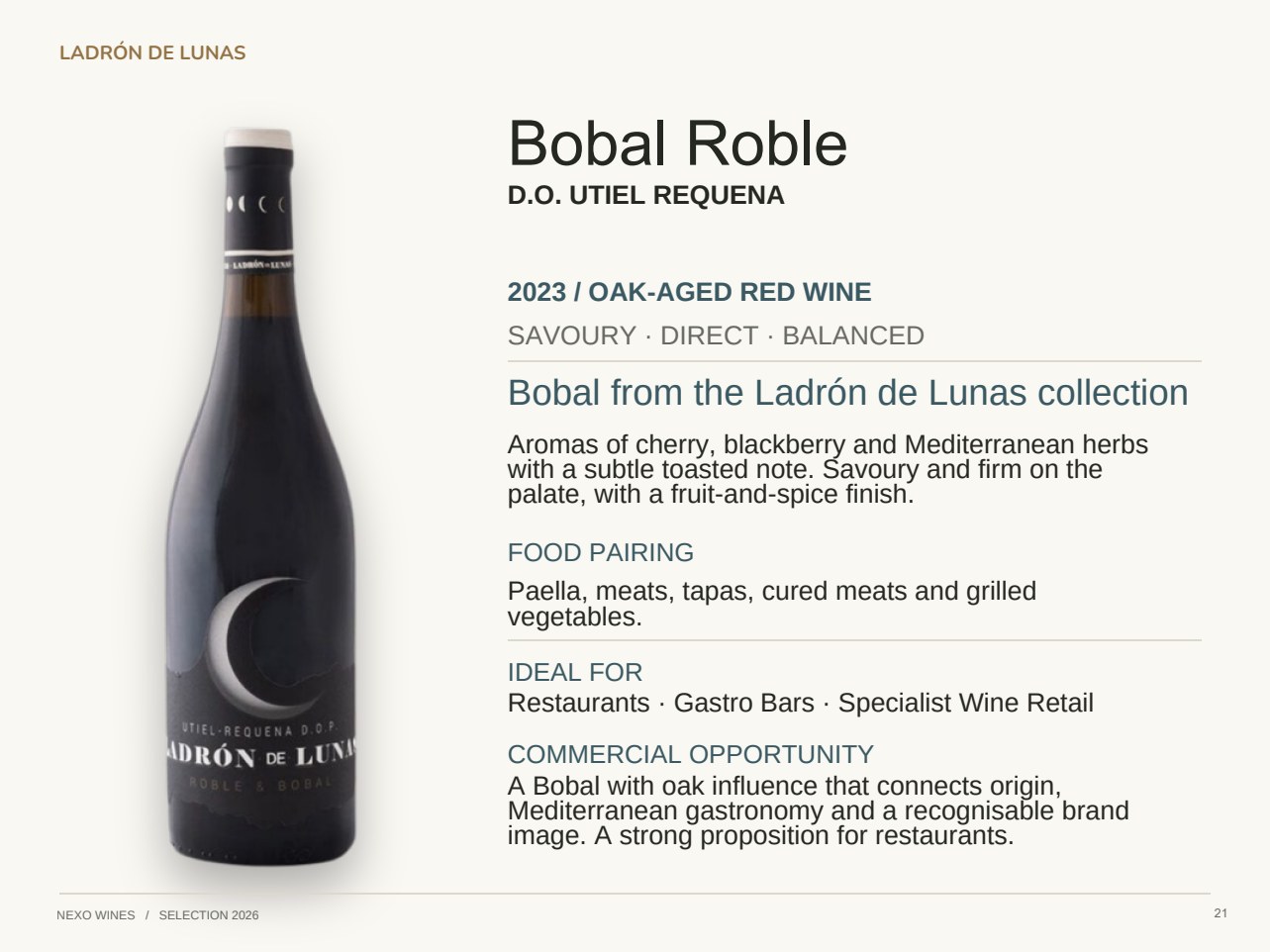 Slide 21 del catálogo Nexo Wines 2026